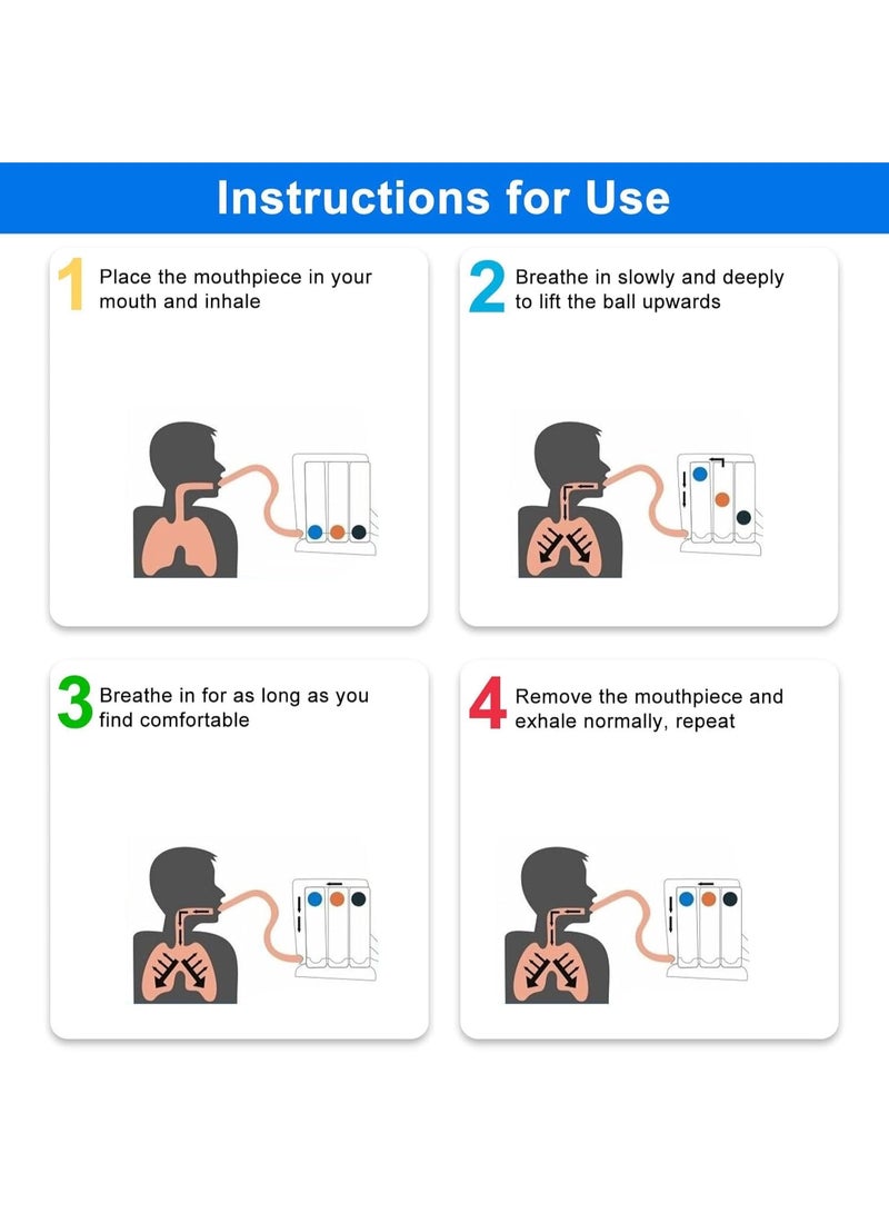Spirometer Volumetric Exerciser, Portable Spirometer Breathing Trainer, Test Breathing Exercise Measurement System. (600-1200ml) - Image 5
